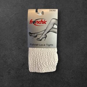 Frenchic white lace fishnet leggings size 3X/4X